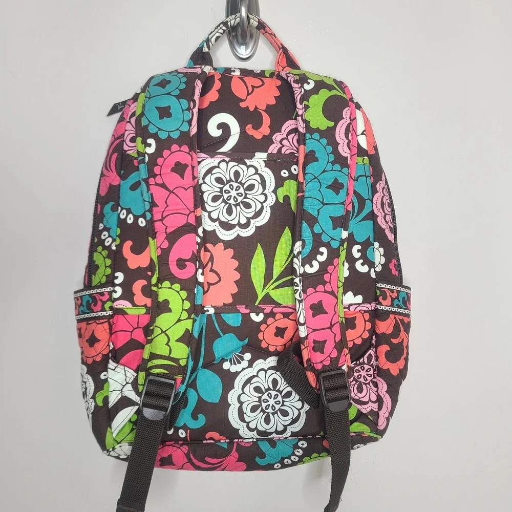 Vera Bradley Backpack Lola Brown Floral Laptop Bag Campus School Travel Boho Y2k